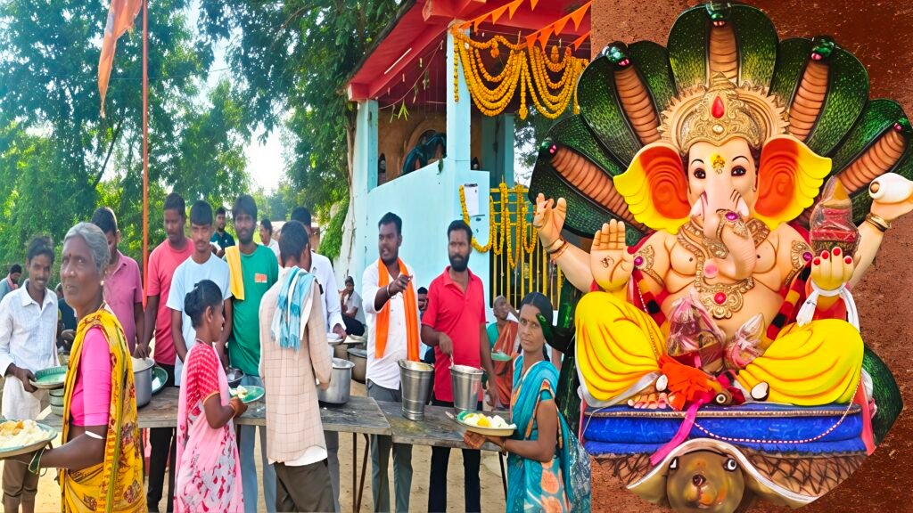 వినాయకుడి సన్నిధిలో స్నేహ యూత్ అన్నదానం.